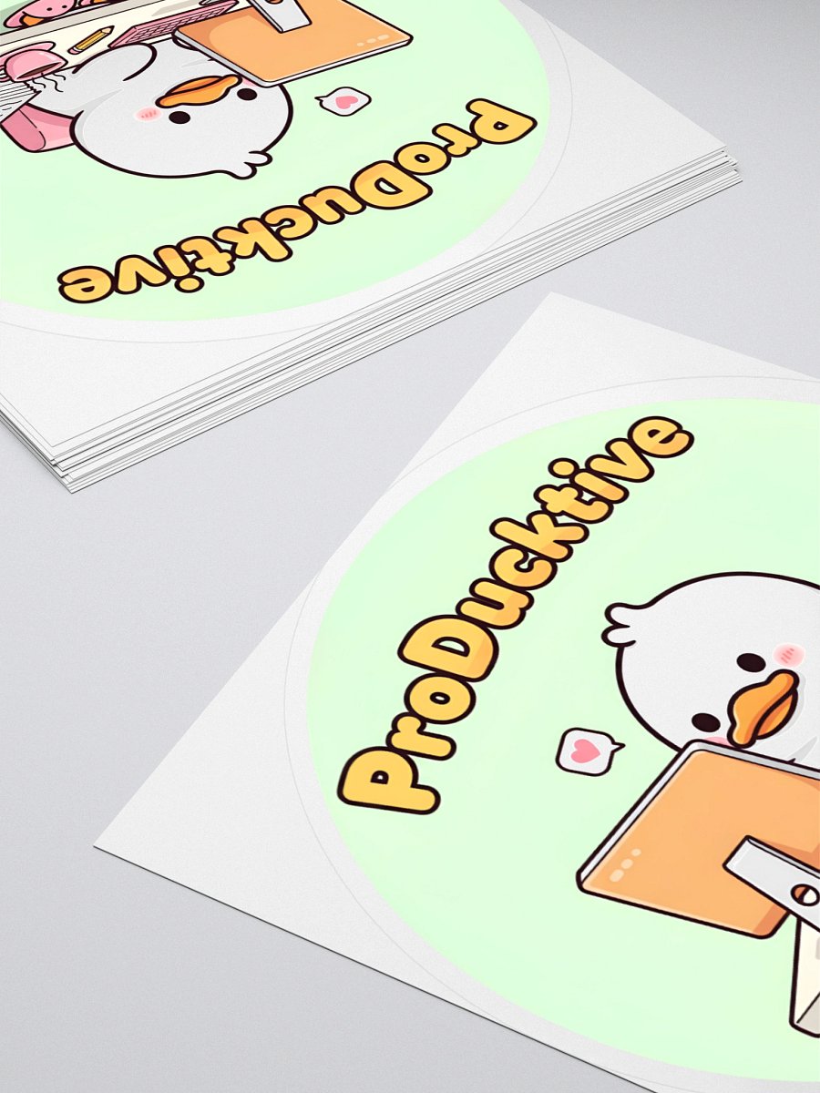 Cute "ProDucktive" Duck Sticker - Gamer & Study Buddy Decal | Laptop & Planner Decor product image (4)