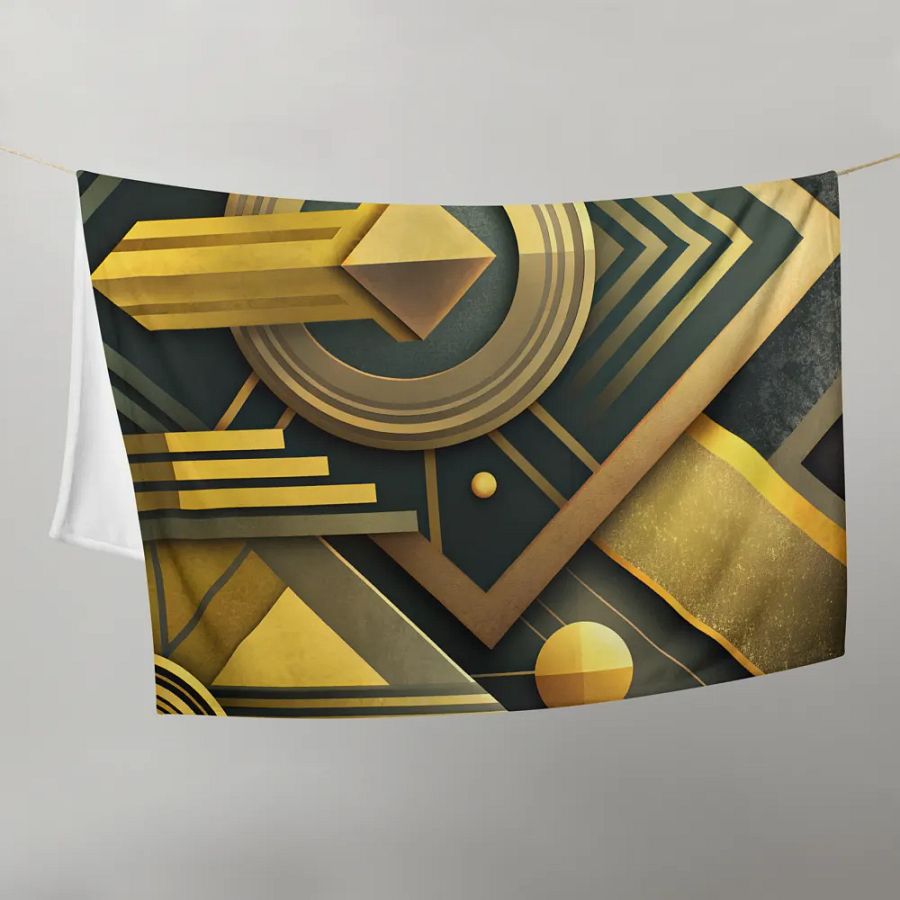 Elegant Geometric Gold Throw Blanket product image (10)