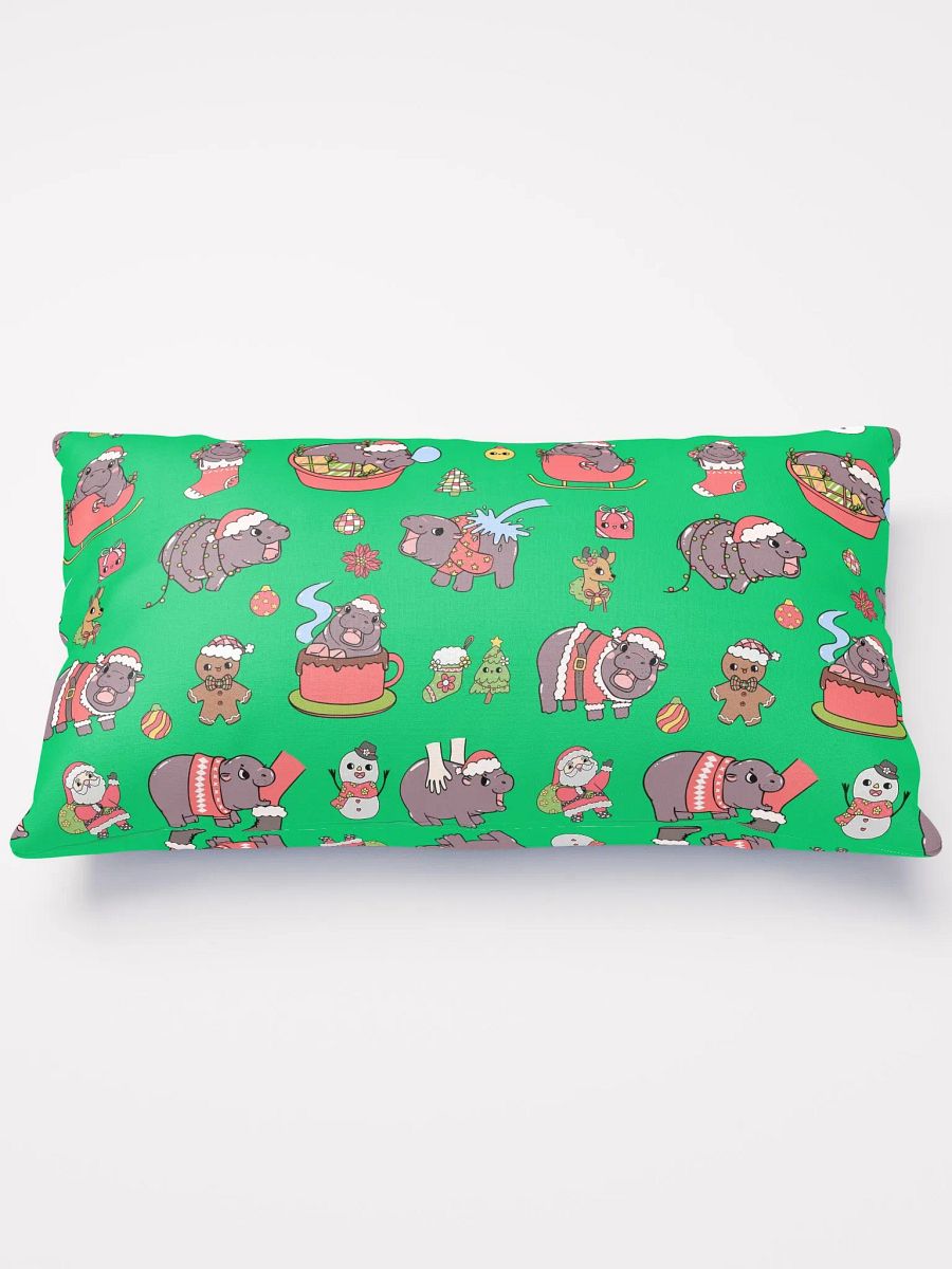 MOODENG'S GREEN CHRISTMAS PILLOW! product image (2)