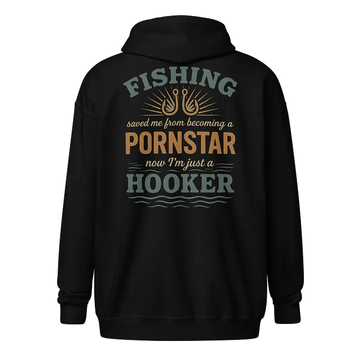 Funny Fishing Zip Hoodie – Hooker Humor Vintage Style product image (1)