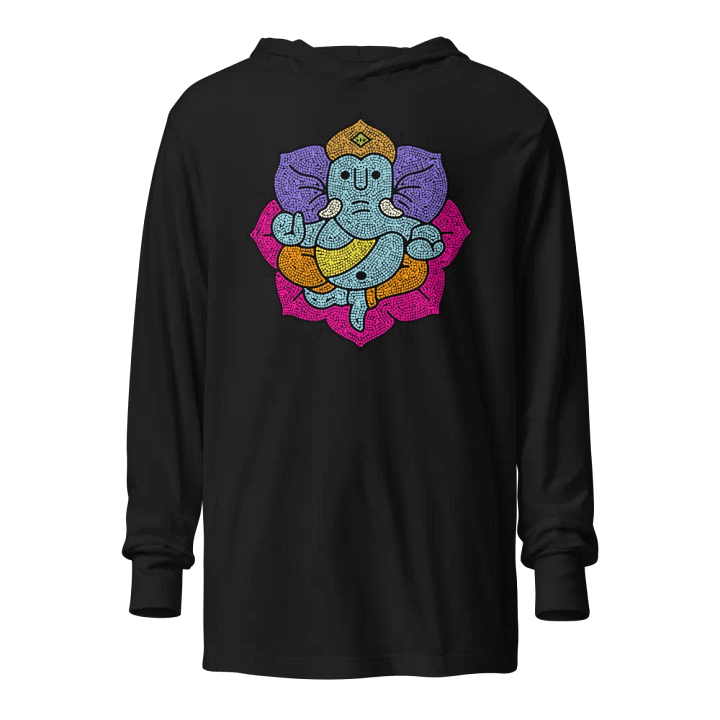 Ganesha Mosaic Lotus | Vibrant Spiritual Art - Hoodie product image (1)