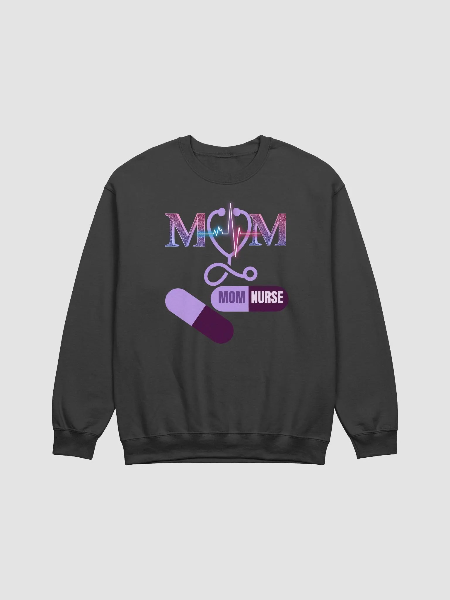 Nurse Mom Heartbeat Crewneck Sweatshirt product image (10)