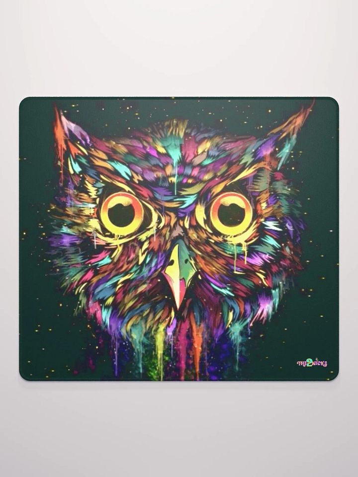 Drippy Owl Gaming Mouse Pad (Black) product image (1)