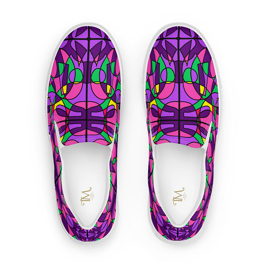 Pink Stained Glass – Women's Slip-On Canvas Shoes product image (1)