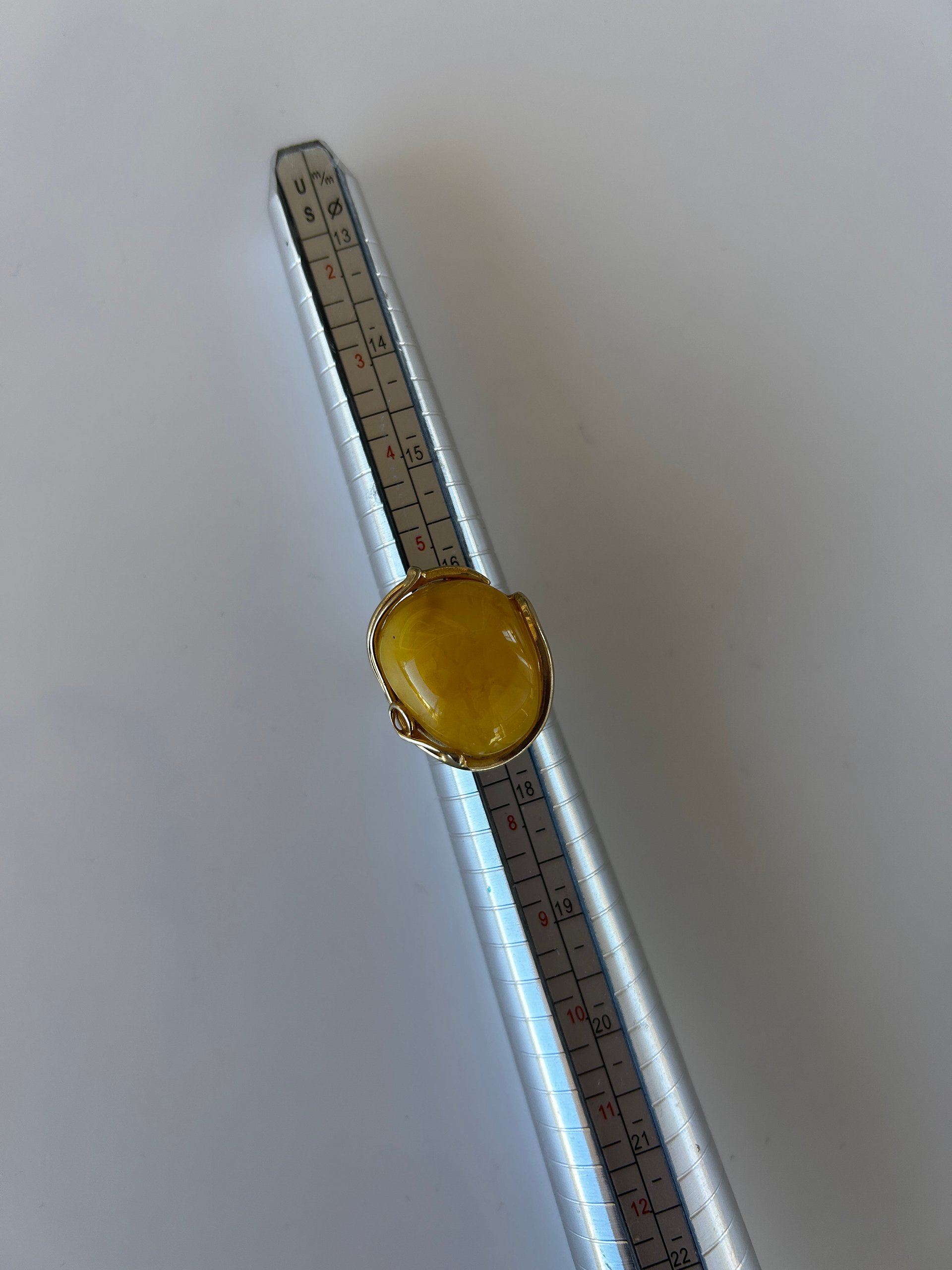 Baltic Egg Yolk Amber 925 Sterling Silver Adjustable Ring product image (7)
