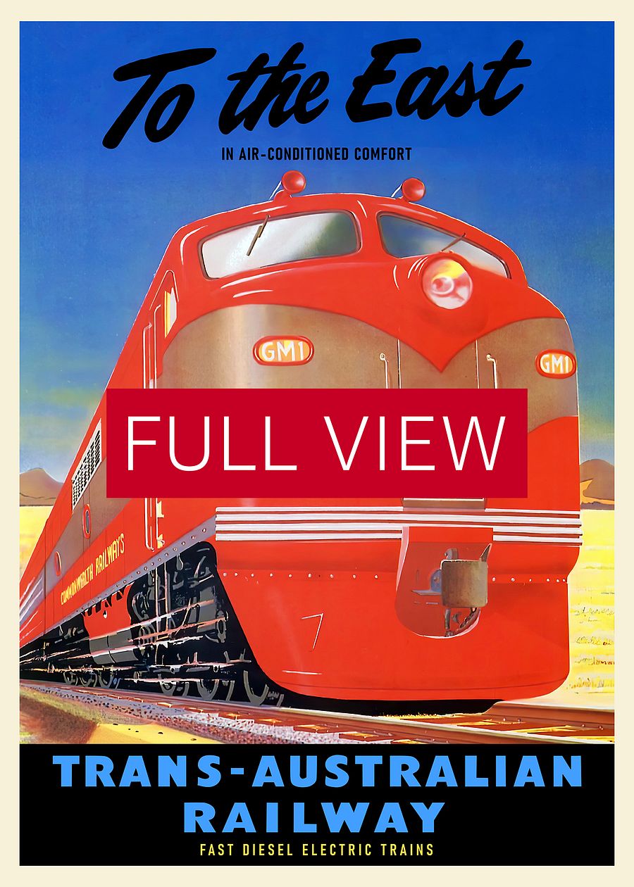 Trans-Australian Railway, 1950s — retro train poster, vintage train art, train print, retro travel wall art product image (3)