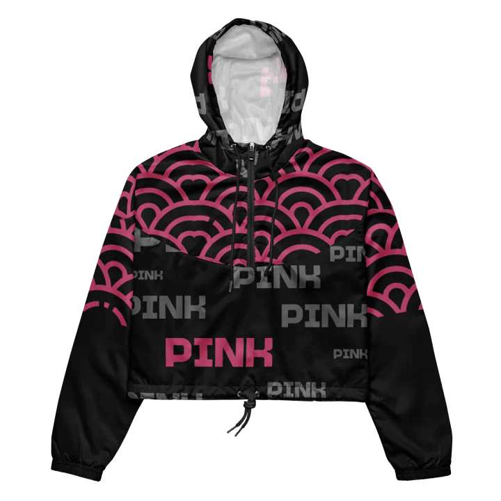 Black Pink Fancy Women's Cropped Windbreaker product image (1)