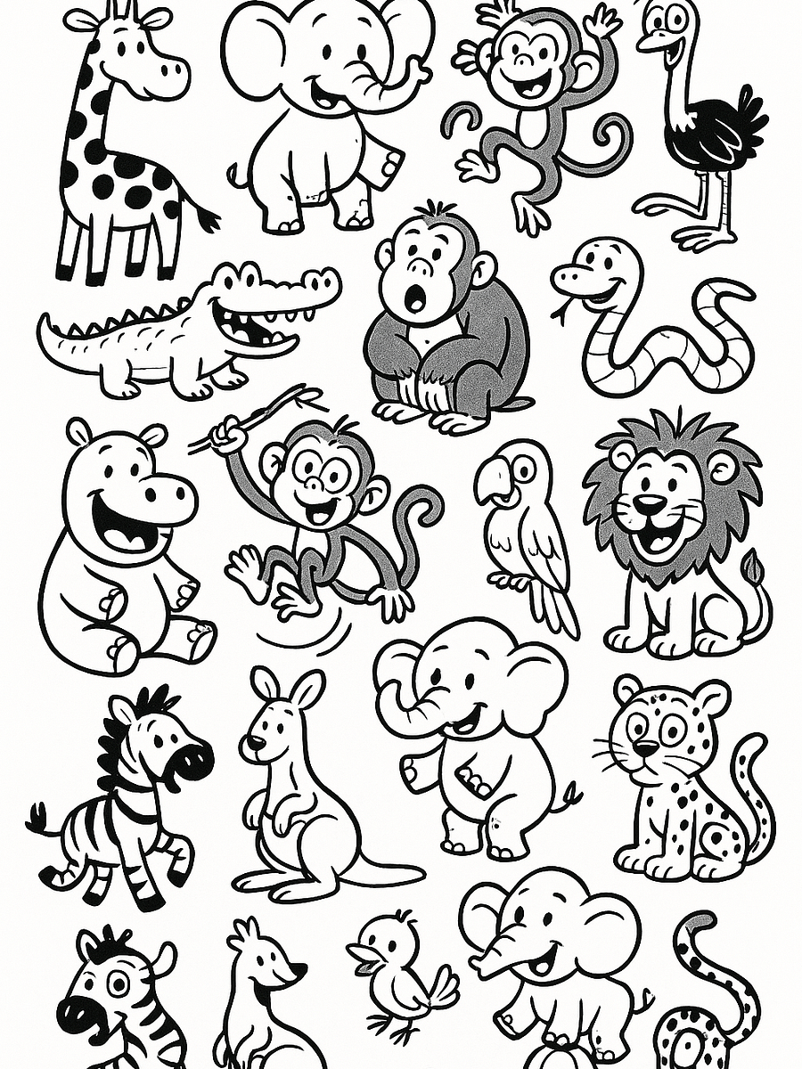 40+ Funny Jungle Animals Vector Graphics Instant Download product image (5)