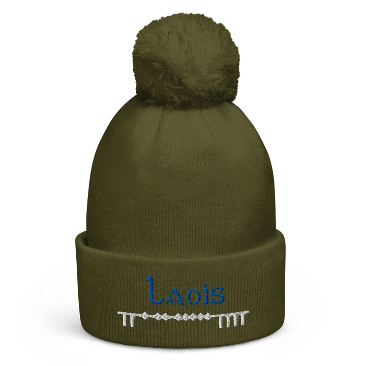 Laois Scholastic style Ogham embroidered Pom-Pom Beanie product image (5)