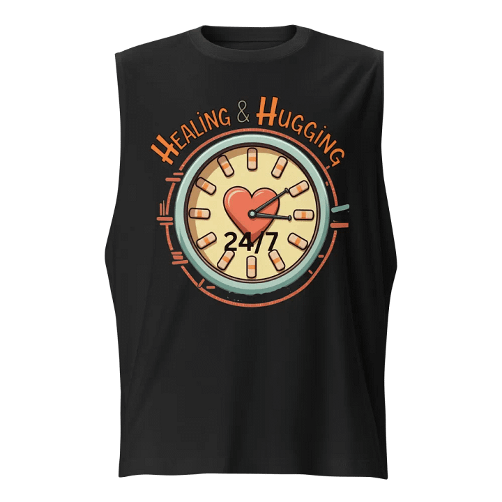 24/7 Healing & Hugging Heart Clock Muscle Tank product image (1)