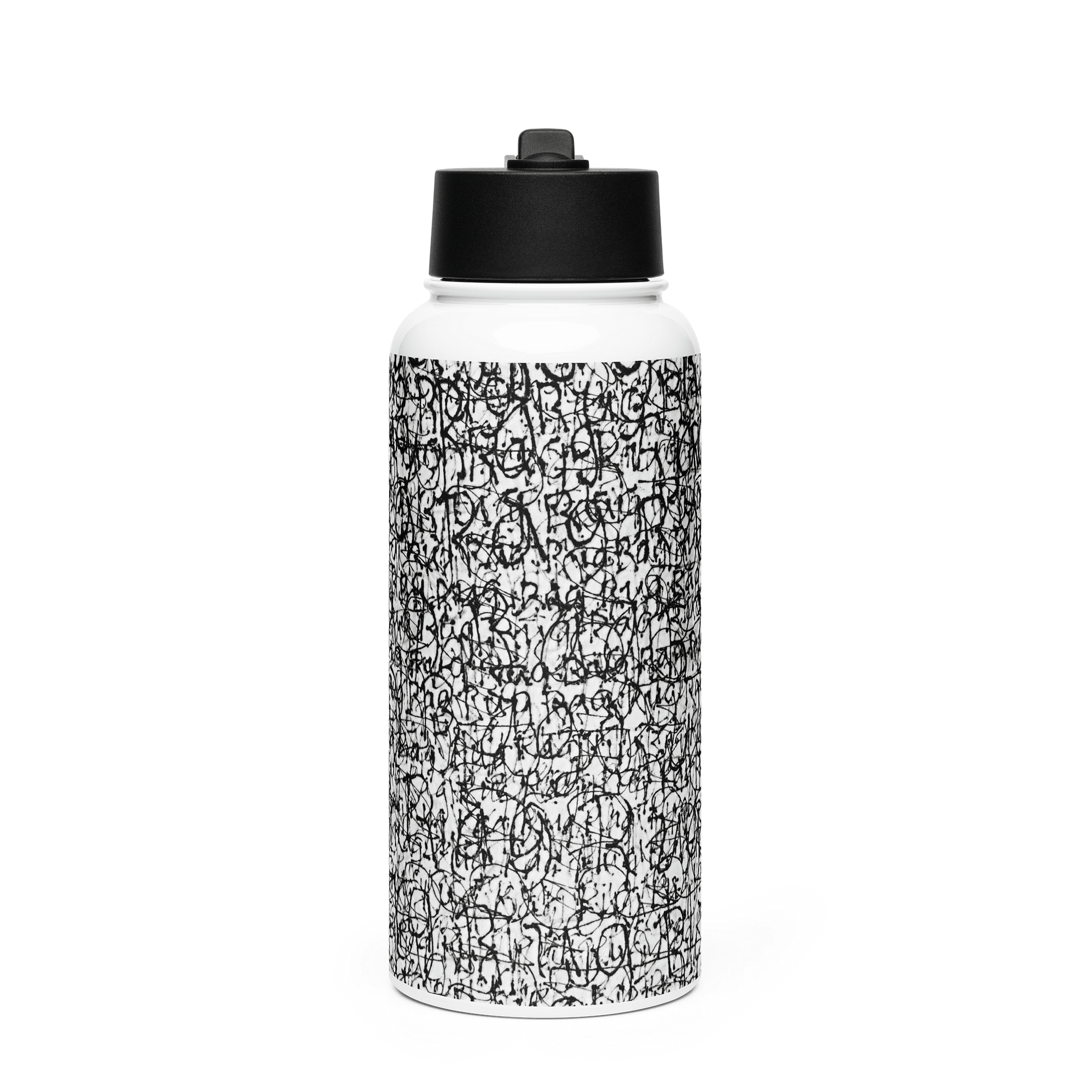 Rug Rag Stainless Steel Water Bottle with a Straw Lid in White product image (1)