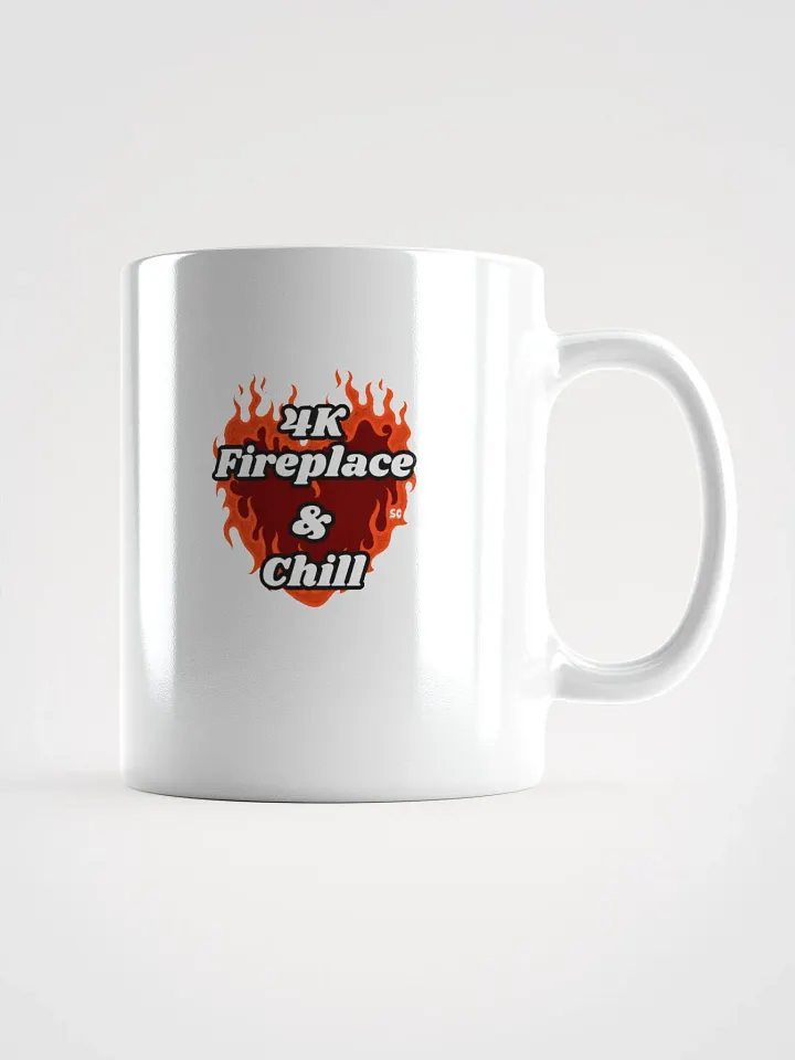 Flaming Heart - 4K Fireplace & Chill | White Glossy Mug product image (1)