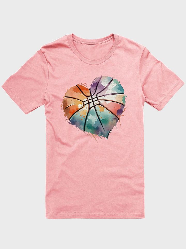 Heart Pastel Basketball Swirling Hoops Watercolor T-Shirt product image (22)