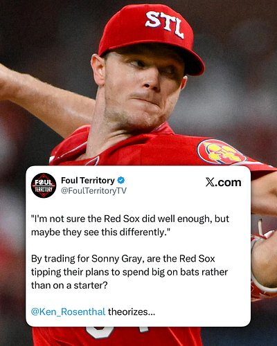 By trading for Sonny Gray, are the Red Sox tipping their plans to spend big on bats rather than on a starter?