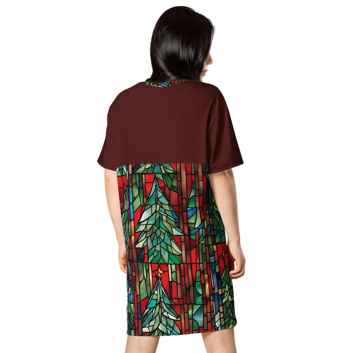 Stained Glass Christmas Tree T-Shirt Dress product image (2)
