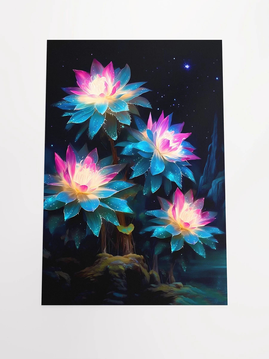 Enchanted Luminance: Mystical Glowing Flowers Matte Poster product image (3)
