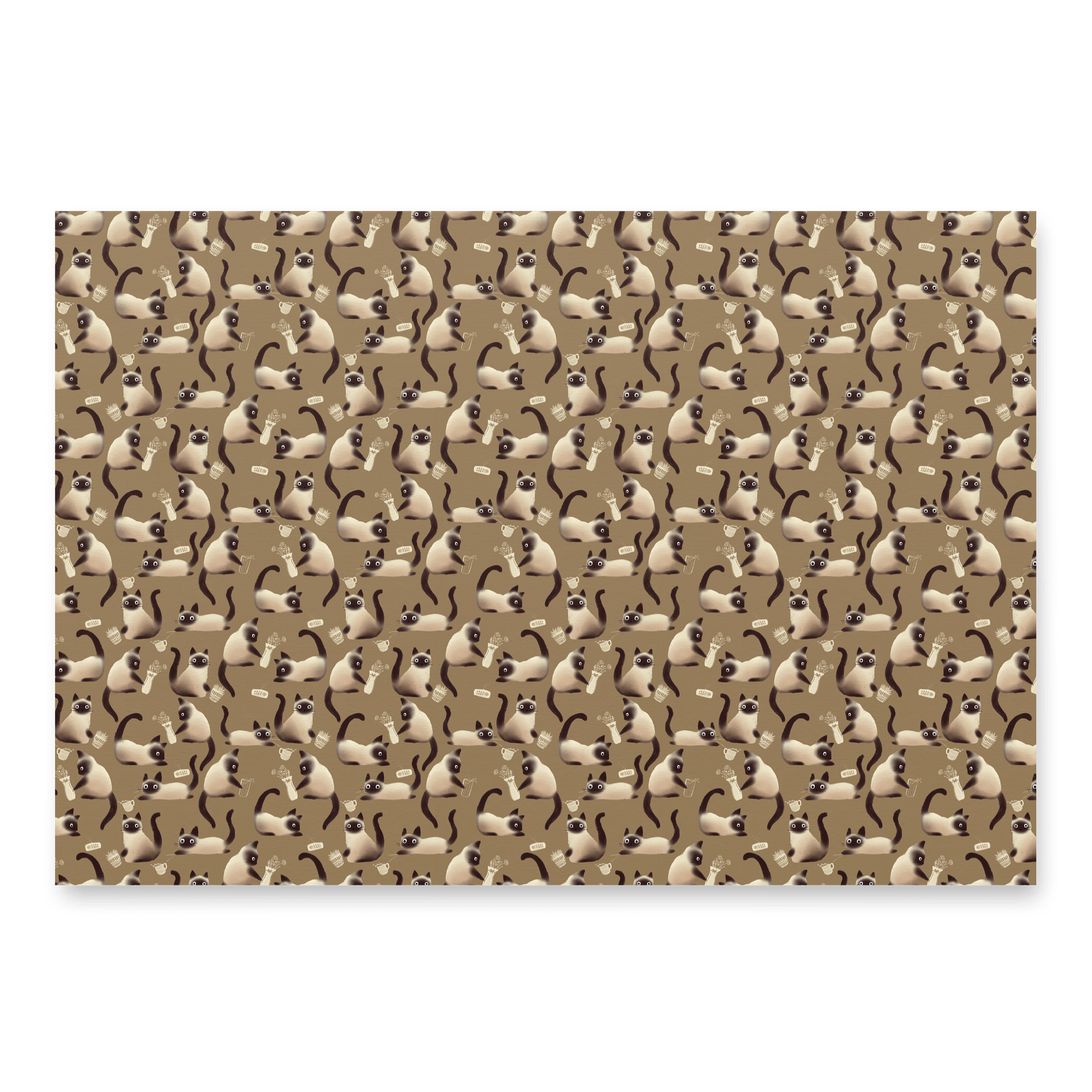 Bad Siamese Cats Knocking Stuff Over Wrapping Paper in Brown, 3 Pack product image (3)