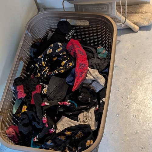 Who else has a whole laundry basket full of socks that still needs to be matched 😅