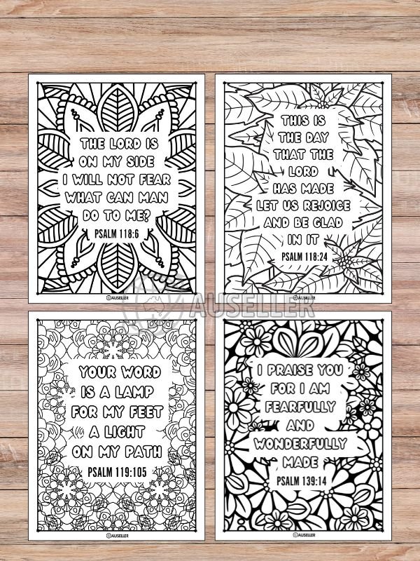 Printable Christian Colouring Book For Women - Colour In Devine Poetry: PSALMS product image (9)