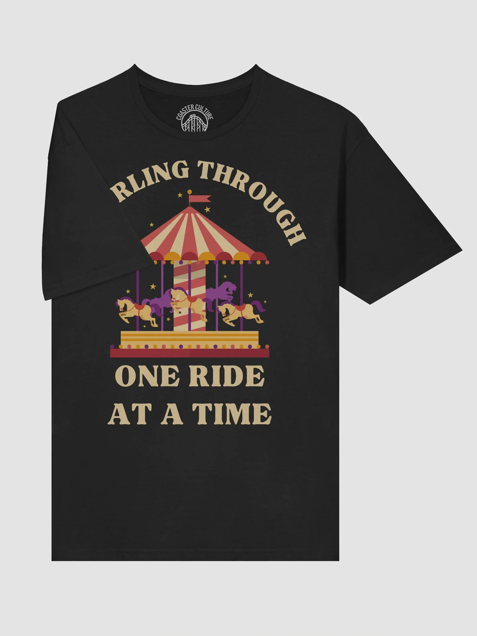 Whirling Through One Ride at a Time Carousel T-Shirt – Retro Amusement Park Gift for Ride Lovers product image (5)