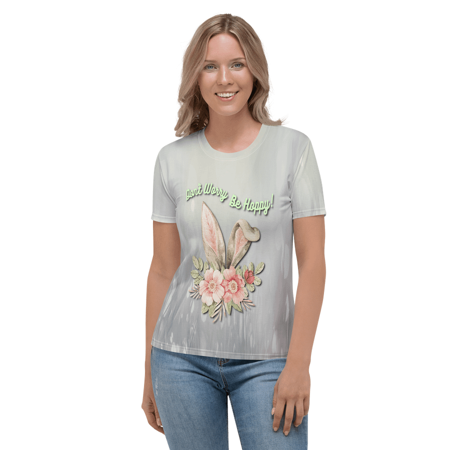 Don't Worry Be Hoppy! Easter All Over Print T-shirt product image (2)