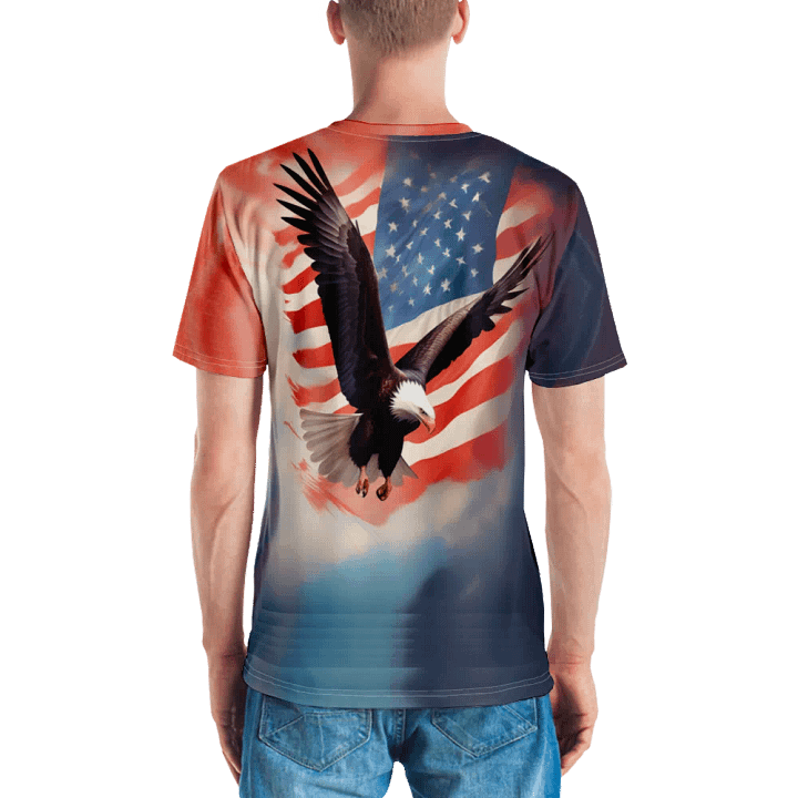 Flying Bald Eagel/All-Over Print Crew Neck T-Shirt by Sublicolor product image (1)