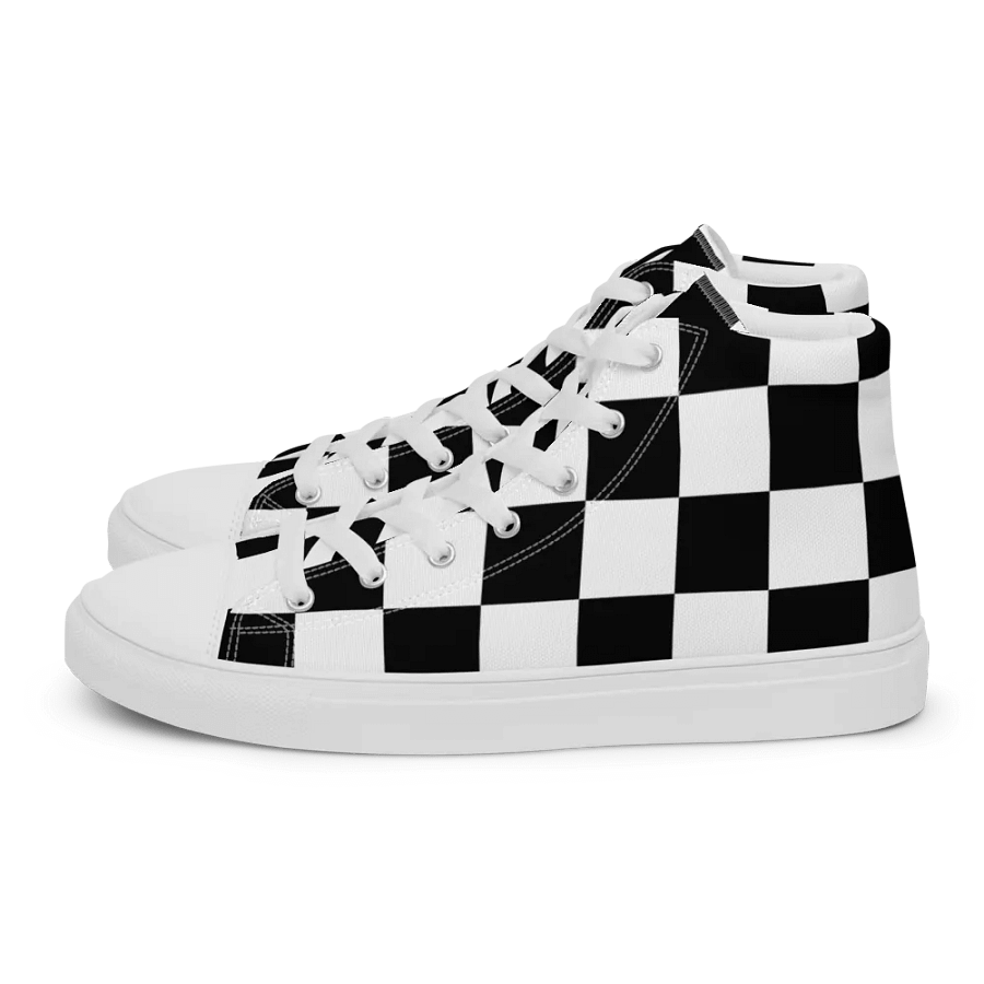 Women's large checks high top canvas sneakers product image (8)