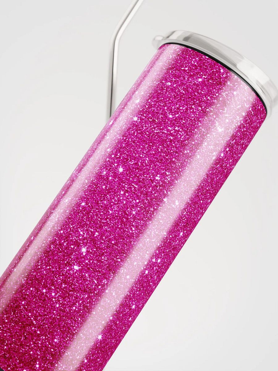 Sparkle in Style with our Glitter Pink Stainless Steel Tumbler | Eco-Friendly 20oz Travel Mug with Reusable Straw product image (5)