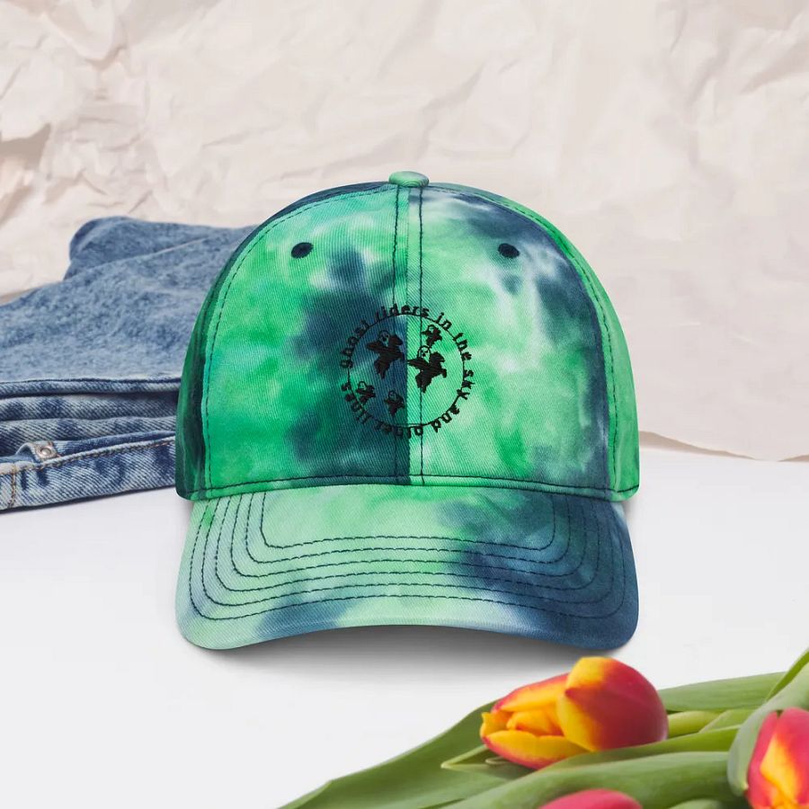 ghost riders in the sky and other lines tie-dye hat product image (5)