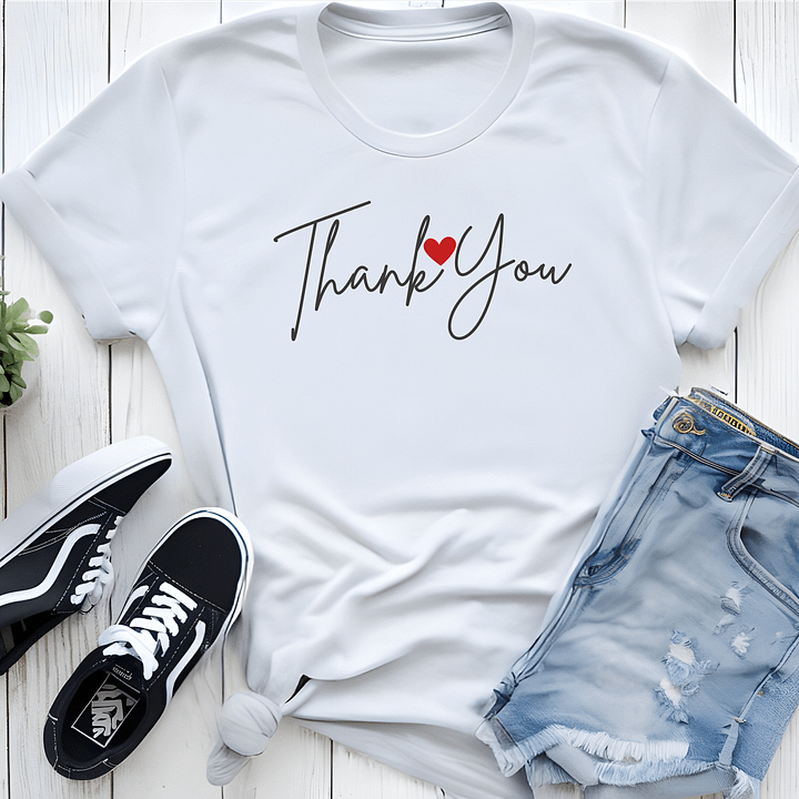 Thank 💗 You Graphic Minimalist Tee product image (1)