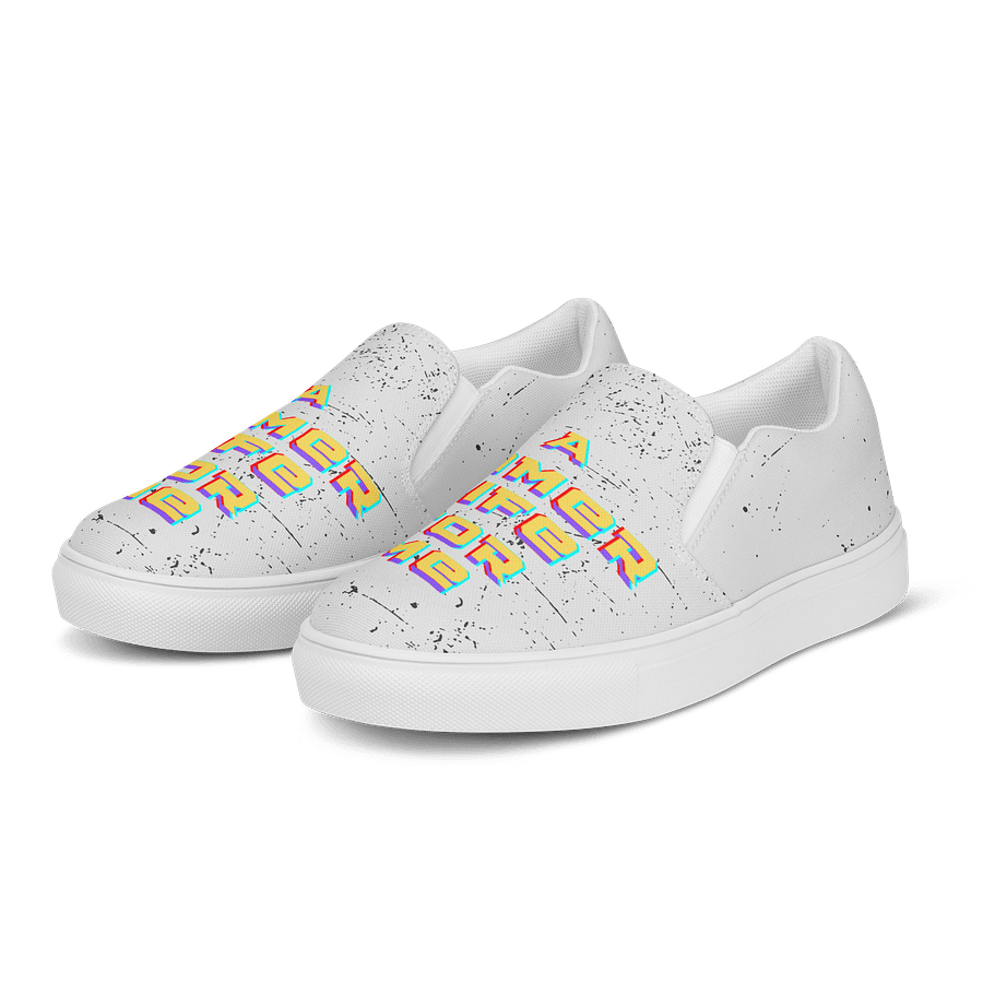 Glitchy Text Men's Slip-On Canvas Shoes product image (3)