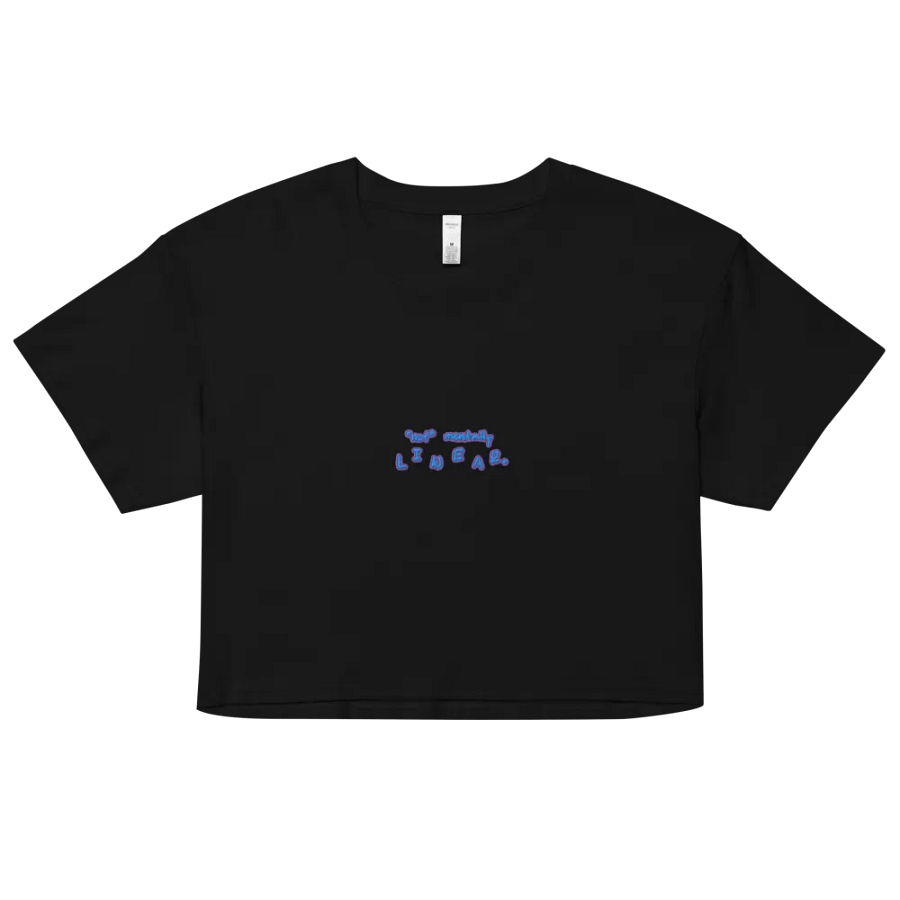 *not* mentally linear (violet bubble design) embroidered cotton crop top product image (1)