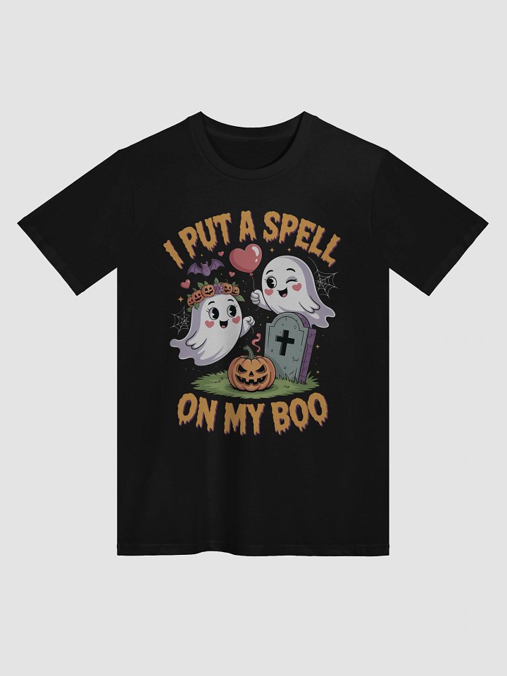 I Put A Spell On My Boo Funny Halloween Couple's T-Shirt | Spooky Cute Ghost & Pumpkin Tee product image (1)