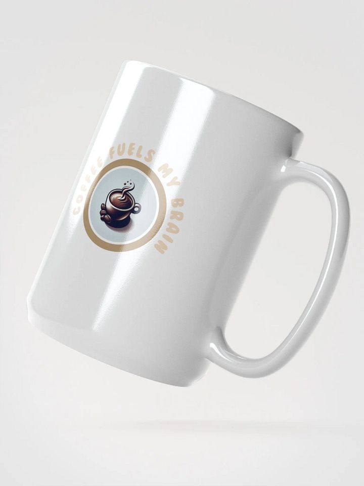 Brainy Brew White Glossy Mug | Coffee fuels my brain. product image (2)