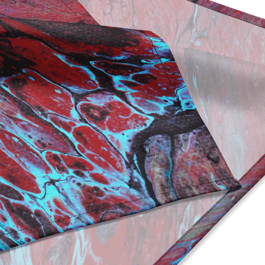 Abstract Acrylic Pour 'Crimson Tides' Bandana product image (2)