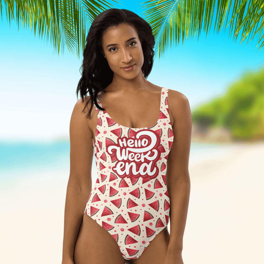 Hello Weekend Watermelon All Over Print Swimsuit product image (4)