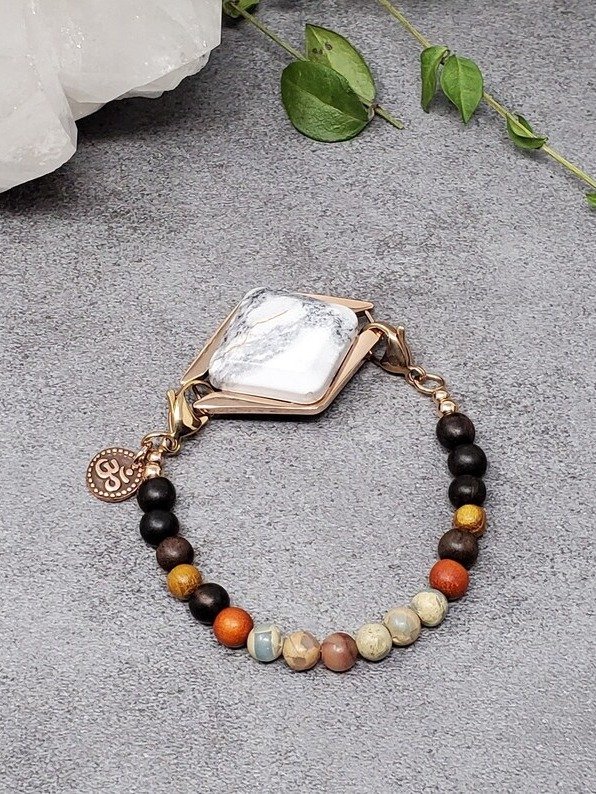 Grounding Earth Bracelet | Jasper & Wood | Handmade Accessory for Bellabeat Leaf Urban & Ivy product image (1)