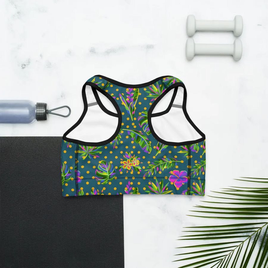 Green All-Over Print Sports Bra product image (8)