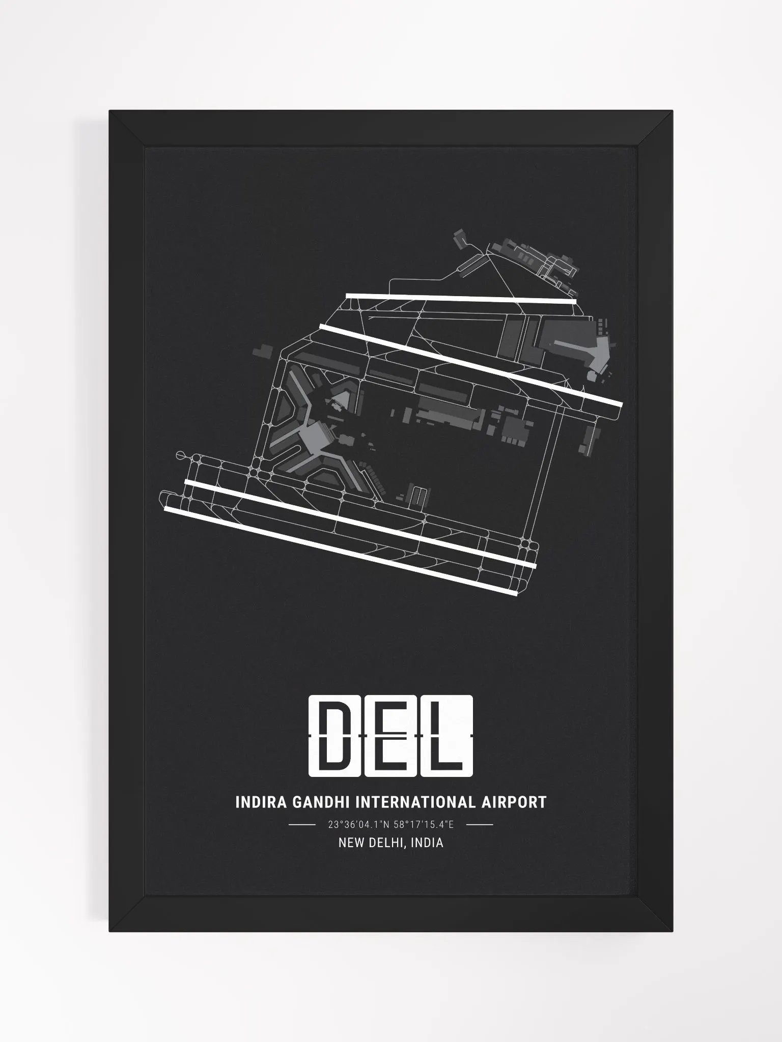 Framed Airport DEL Premium Map On Matt Paper product image (1)