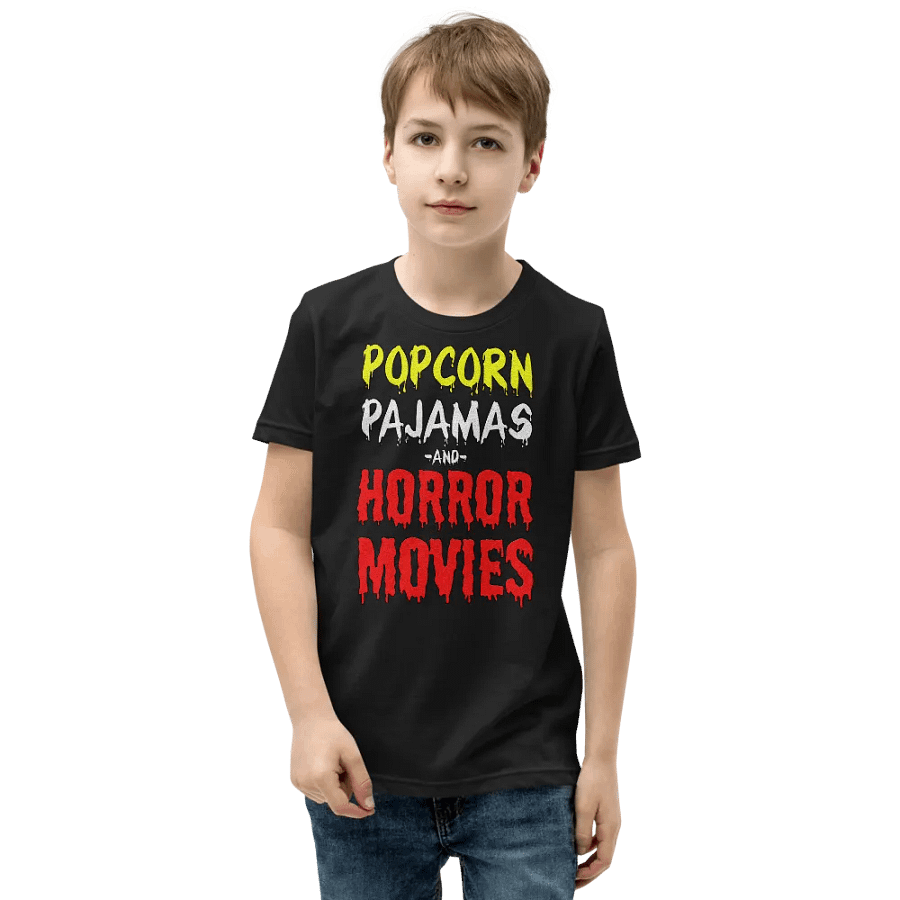 Popcorn Pajamas And Horror Movies T-Shirt For Kids product image (1)