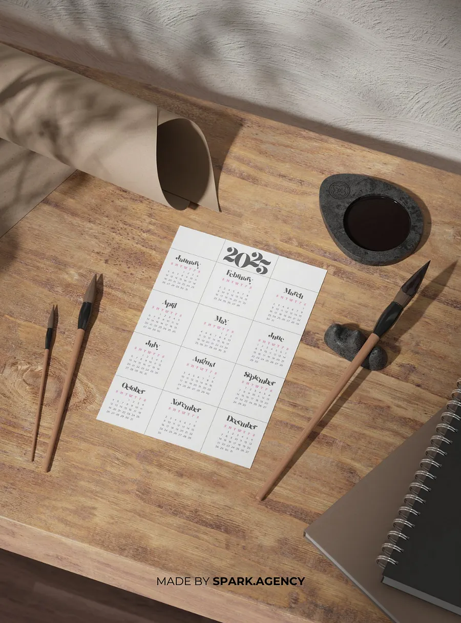 Neutral Minimalistic Annual 2025 Calendar Planner: product image (3)