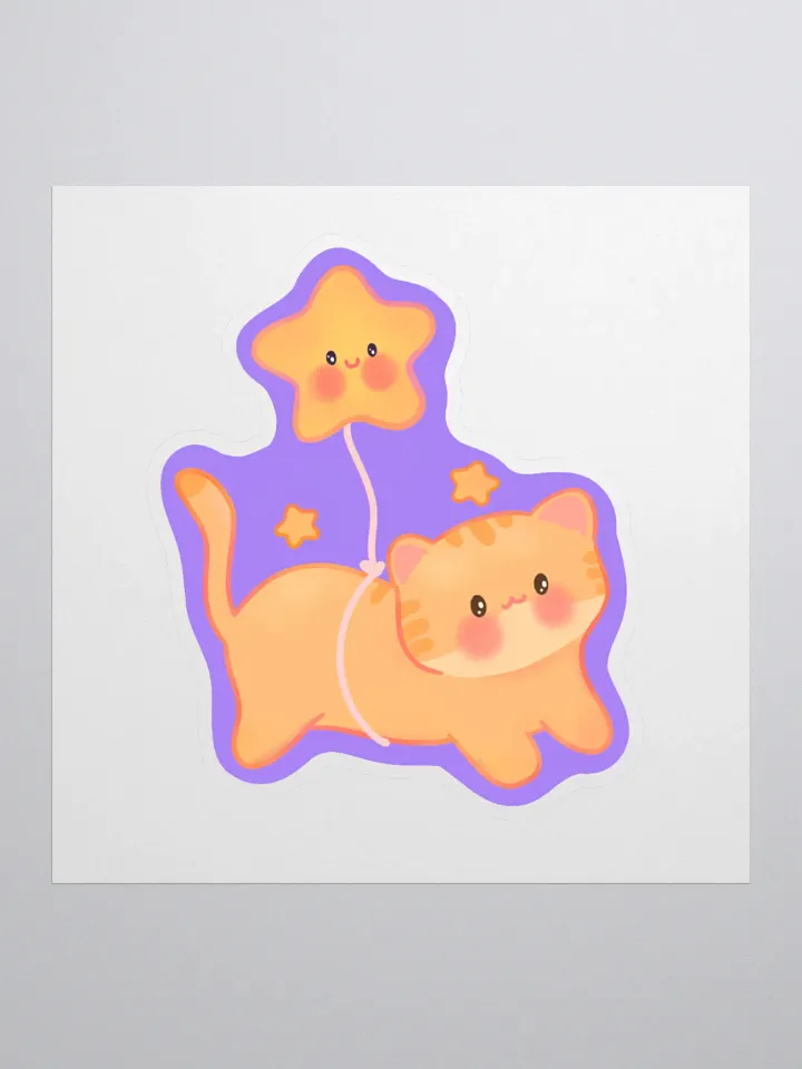 Starry Orange Cat Vinyl Sticker product image (1)