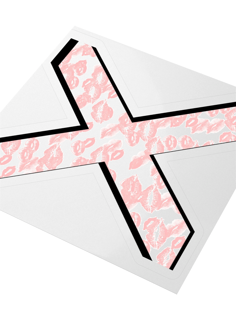 White X Pink Lipstick Kisses | Kiss-cut Sticker product image (3)