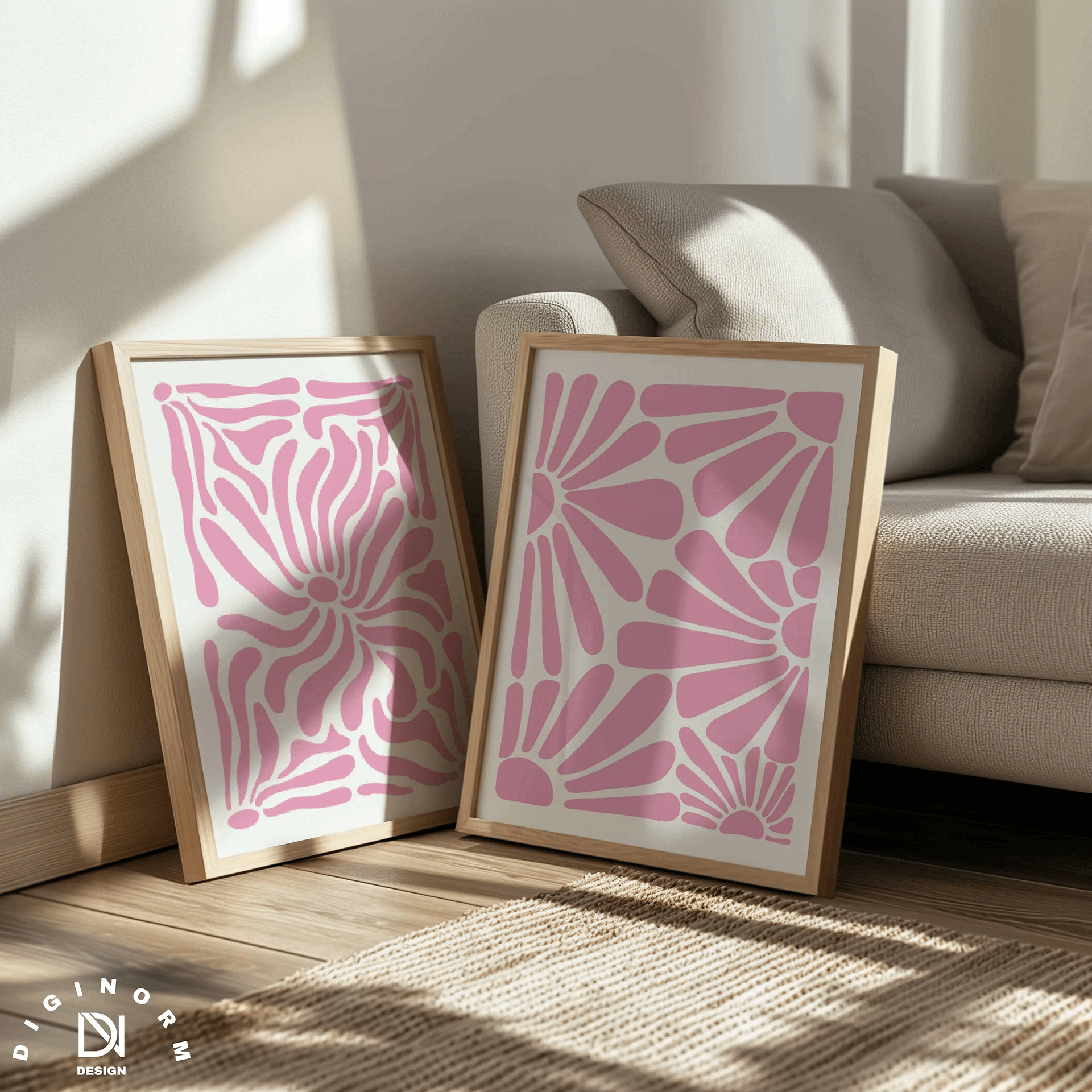 Soft Pink Wall Art Set of 2 Prints, Matisse Flower Print product image (5)