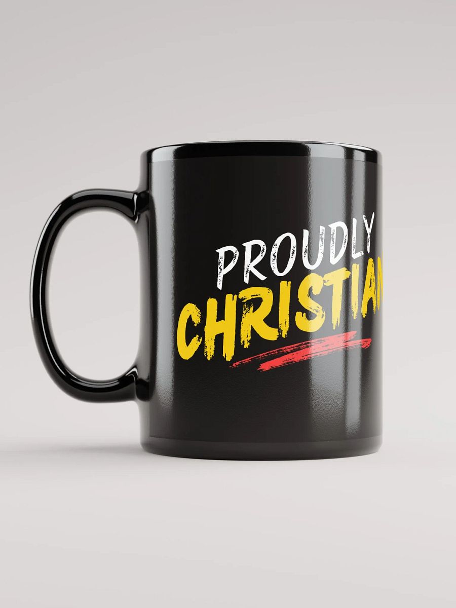 PROUDLY CHRISTIAN Black Mug product image (2)