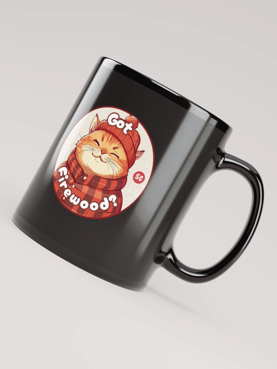 Cozy Cat - Got Firewood? | Black Glossy Mug product image (7)