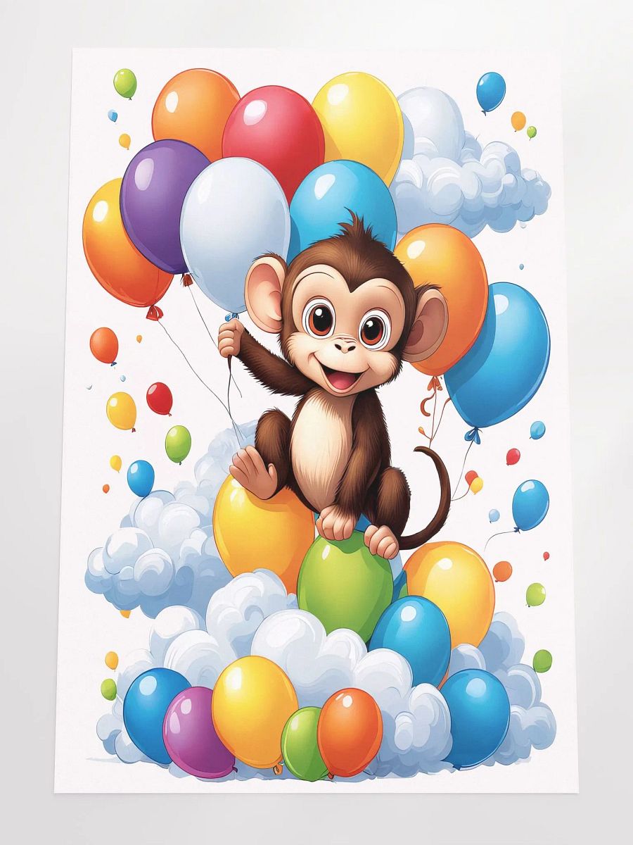 Baby Monkey - Poster - Nursery-Kids Room - Large 24x36 Inches product image (3)
