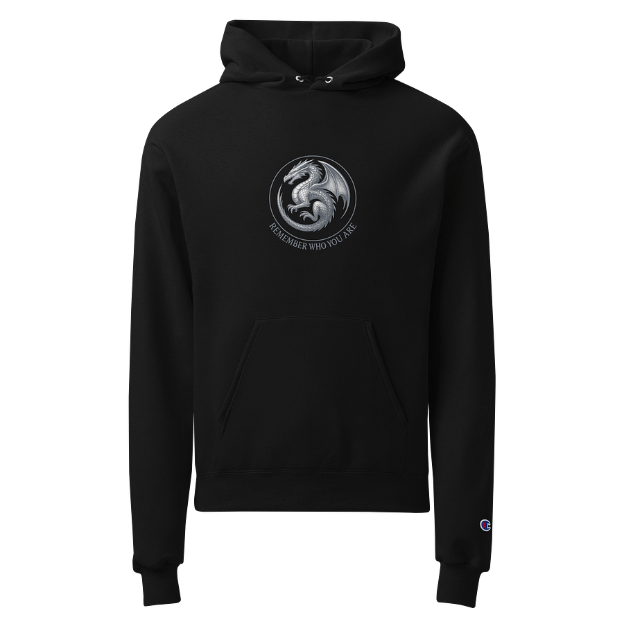 ⚪ Silver Dragon Hoodie – “Remember Who You Are” (Champion Edition) product image (1)