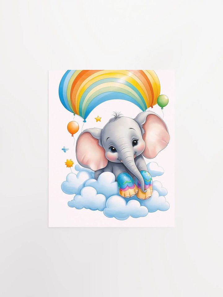 Baby Elephant - Poster - Nursery-Kids Room - Small-Standard Sizes - 8x10-11x14-12x16-16x20 inches product image (1)