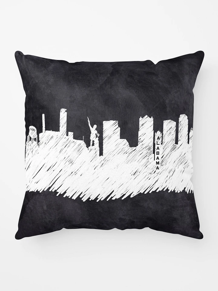 Birmingham Alabama Skyline Art – Chalkboard Silhouette Throw Pillow product image (1)